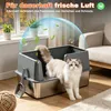 Theo&Cleo Edelstahl Katzenklo XXL Katzentoilette mit hohem Produktbild-Vorschau 3