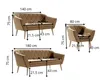 Diagrams showing the dimensions of a couch set. Produktbild-Vorschau