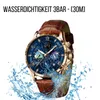 Montre Homme Cuir Marron Chronographe Montre Bracelet Cuir Voir les images du produit 6
