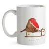 Mr. & Mrs. Panda Tasse Rotkehlchen Schlitten - Weiß - Produktbild-Vorschau 3