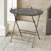 Gartentisch aus Metall Rostoptik Beistelltisch romantisch Produktbild-Vorschau 1