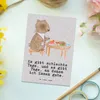 Mr. & Mrs. Panda Postkarte Bär Essen gehen - Grau Pastell - Produktbild-Vorschau 2