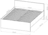 A technical drawing of a bed frame with dimensions. Produktbild-Vorschau