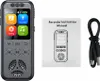 A digital voice recorder, its instruction manual, and a USB cable are displayed against a white background. Náhled obrázku produktu