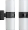 Two identical outdoor wall lights are shown against a white background. One light is mounted on a wall bracket, while the other is shown separately. Produktbild-Vorschau