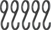 Five black S-hooks are arranged in a row against a white background. Produktbild-Vorschau