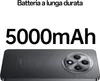 A close-up marketing image of a smartphone, highlighting its battery capacity and camera. Náhled obrázku produktu
