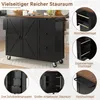 A kitchen island cart with multiple storage options, presented in a collage format with close-up views of its features and descriptive text. Anteprima dell’immagine prodotto