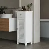Mobile da bagno bianco a colonna, alto, con 2 ripiani e un Anteprima dell’immagine prodotto 4
