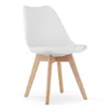 Chaise de salle à manger Chaise de salon blanche avec pieds Voir les images du produit 2