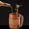 Boccale da birra in legno naturale, retrò, grande capacità, Anteprima dell’immagine prodotto 8