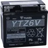 A black motorcycle battery with white text and logos. Náhľad obrázku produktu