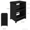Bomoe Bengt serveerwagen, 50x38x79 cm, zwart, met 3 Productafbeelding-voorbeeld 2