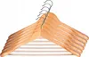 A stack of wooden clothes hangers with metal hooks, presented against a white background. Náhled obrázku produktu
