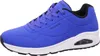 A single blue Skechers Uno Stand On Air sneaker is shown from the side against a white background. Voir les images du produit