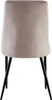 The back view of a beige upholstered chair with black metal legs. Produktbild-Vorschau