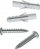 A product shot of wall anchors and screws on a white background. Podgląd zdjęcia produktu