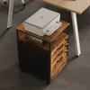Armoire De Bureau Mobile Avec Serrures Loft – Chêne Voir les images du produit 3