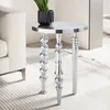 FineBuy Tavolino di design rotondo 44cm in metallo argento Anteprima dell’immagine prodotto 1