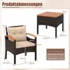 Set da giardino in rattan da 3 pezzi con tavolo in acacia e Anteprima dell’immagine prodotto 2