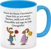 Ostergedicht über Osterhasen Kaffeebecher in hellblau mit Produktbild-Vorschau 1