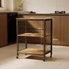 Meuble mobile sur roulettes, marron foncé style loft, 60 cm Voir les images du produit 5