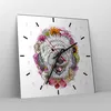 Wanduhr - Quadrat - Glasuhr - Hund Blumen Kinder exotische Produktbild-Vorschau 4