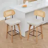 okwish 2er-Set drehbare Barhocker mit Rattan-Rücken, Produktbild-Vorschau 2