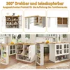 Collage of kitchen cabinets and counters in different configurations, some showing storage. Also includes lifestyle shots of the kitchen island in use. Produktbild-Vorschau
