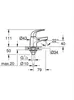 Technical drawing with dimensions of a faucet. Produktbild-Vorschau