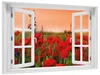 Wallario Wandbild mit Fenster-Illusion: Mohnblumen auf dem Produktbild-Vorschau 2