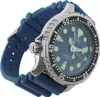 A close-up side view of a blue Citizen automatic diver watch with a blue rubber strap. Anteprima dell’immagine prodotto