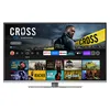 A television screen displaying a streaming service interface with various show posters and app icons. Produktbild-Vorschau