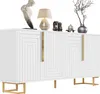 Sideboard Weiß Gold 152x40x75 cm - Moderne Anrichte mit Produktbild-Vorschau 13