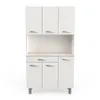 Buffetschrank Pavel 185cm hoch - matt weiß/akazienfarben Produktbild-Vorschau 9