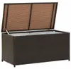 Cassetta da giardino in poly rattan 100x50x50 cm marrone Anteprima dell’immagine prodotto 2
