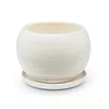 A white ceramic pot with a saucer on a white background. Náhled obrázku produktu