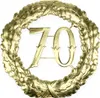 Goldene Jubiläumszahl "70" Ø40cm, Deko-Kranz für Geburtstag Produktbild-Vorschau 1