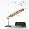 PURPLE LEAF Ampelschirm Twist 270 x 270 cm, Kippbar Produktbild-Vorschau 2