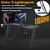 TWOLIIN Gaming Table Bureau - 140x60x74cm Gaming Computer Voir les images du produit 5