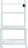A white rolling printer stand with three shelves and a mesh bottom shelf, shown against a white background. Anteprima dell’immagine prodotto