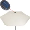A cream-colored umbrella with a solar panel attached to the top. Produktbild-Vorschau