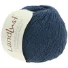 A ball of blue yarn with a label. Produktbild-Vorschau