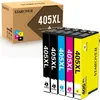 A product box and multiple ink cartridges are displayed against a white background. Produktbild-Vorschau