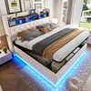 MODFU Lit Coffre Double 180x200 cm - Lit Capitonné en Tissu Voir les images du produit 1