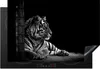 KitchenYeah© Herdabdeckplatte Tiger - Tiere - Schwarz - Produktbild-Vorschau 1