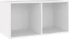 A white two-compartment shelf unit, shown from a slightly elevated front-side angle. Voir les images du produit