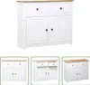 The Living Store Sideboard Weiß 93x40x80 cm Kiefernholz Produktbild-Vorschau 1