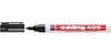 A black Edding 400 permanent marker with its cap off, shown against a white background. Produktbild-Vorschau