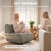 HOMCOM Fauteuil, draaibare loungestoel met chenille-look, Productafbeelding-voorbeeld 6